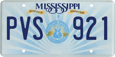 MS license plate PVS921