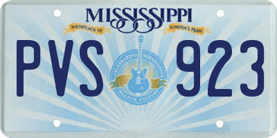 MS license plate PVS923