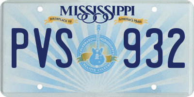 MS license plate PVS932