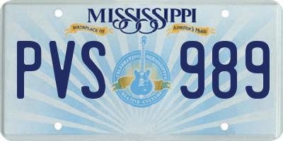 MS license plate PVS989