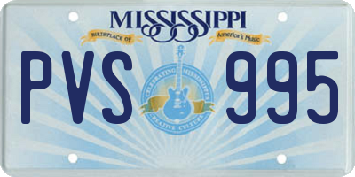 MS license plate PVS995