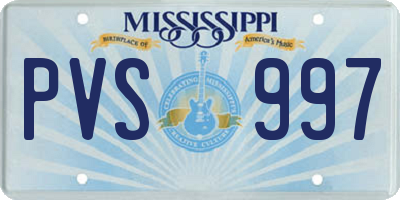 MS license plate PVS997