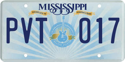MS license plate PVT017