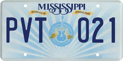 MS license plate PVT021