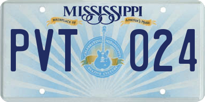 MS license plate PVT024