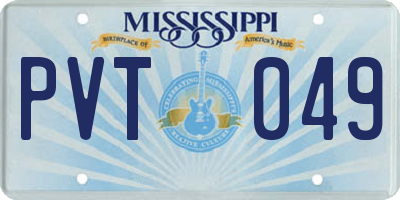 MS license plate PVT049