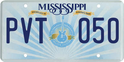 MS license plate PVT050