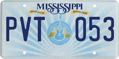 MS license plate PVT053