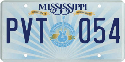 MS license plate PVT054