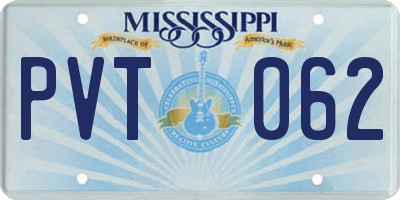 MS license plate PVT062