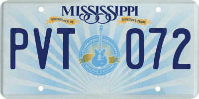 MS license plate PVT072