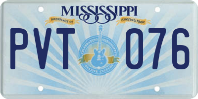 MS license plate PVT076