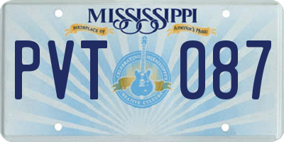 MS license plate PVT087