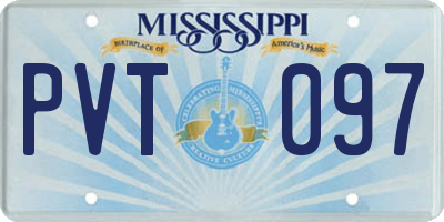 MS license plate PVT097