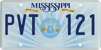 MS license plate PVT121
