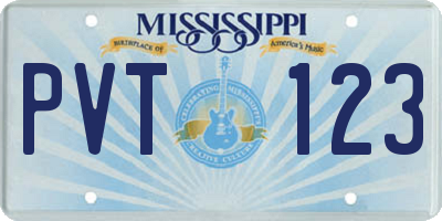 MS license plate PVT123