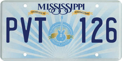 MS license plate PVT126