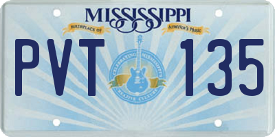 MS license plate PVT135