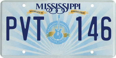 MS license plate PVT146