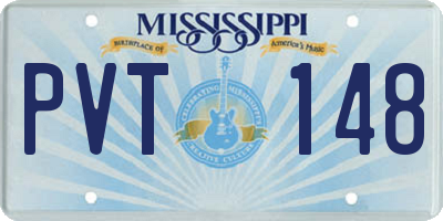 MS license plate PVT148