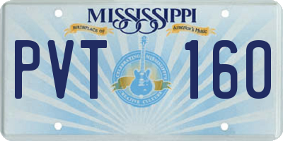 MS license plate PVT160