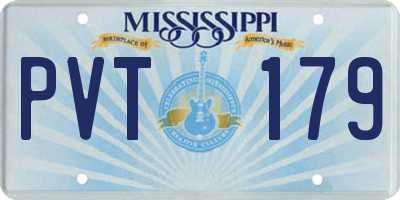 MS license plate PVT179