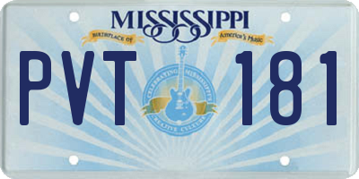 MS license plate PVT181