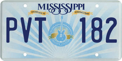 MS license plate PVT182