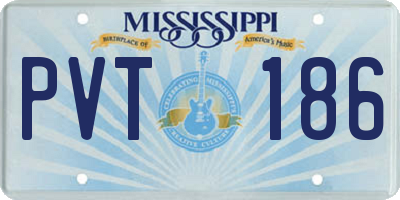 MS license plate PVT186