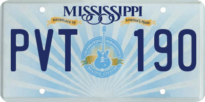 MS license plate PVT190