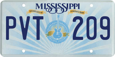 MS license plate PVT209