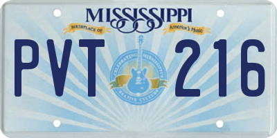 MS license plate PVT216