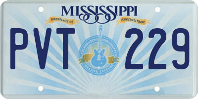 MS license plate PVT229