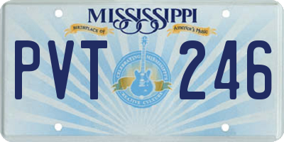 MS license plate PVT246