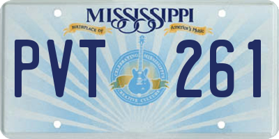 MS license plate PVT261