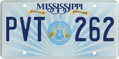 MS license plate PVT262