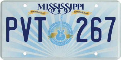 MS license plate PVT267