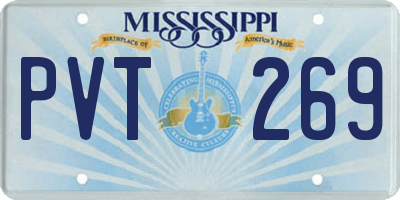 MS license plate PVT269