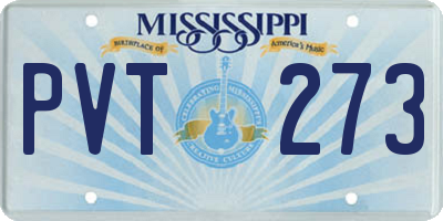 MS license plate PVT273