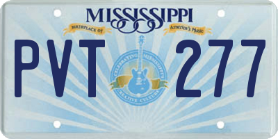 MS license plate PVT277