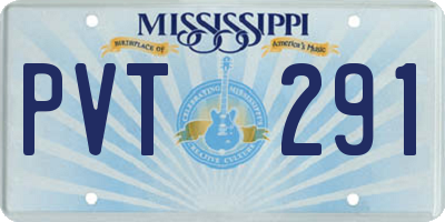 MS license plate PVT291