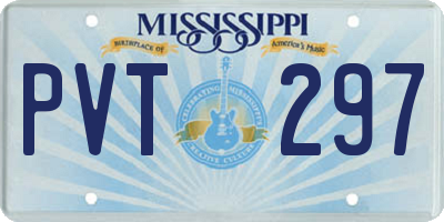 MS license plate PVT297
