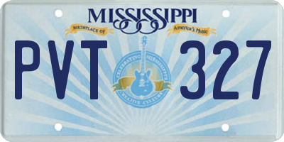 MS license plate PVT327