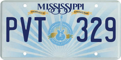 MS license plate PVT329