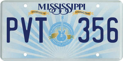 MS license plate PVT356