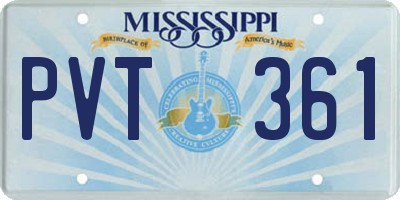 MS license plate PVT361