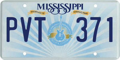 MS license plate PVT371