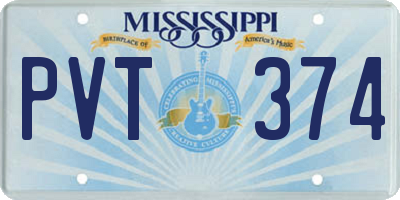 MS license plate PVT374