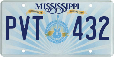 MS license plate PVT432