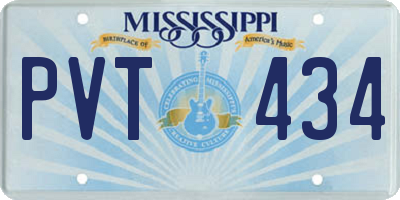 MS license plate PVT434